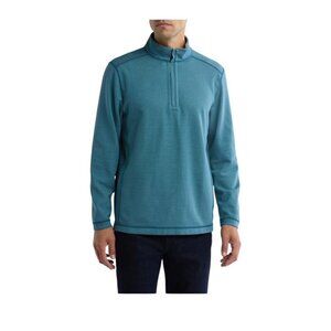 Tommy Bahama Men Blue Quarter Zip Knit Reversible Pullover Sweatshirt Sz M New